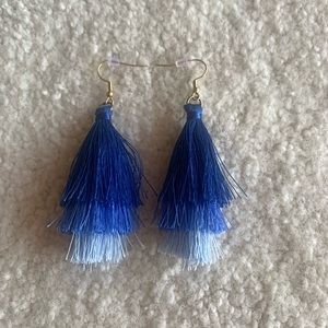 Blue Ombré Tassel Earrings